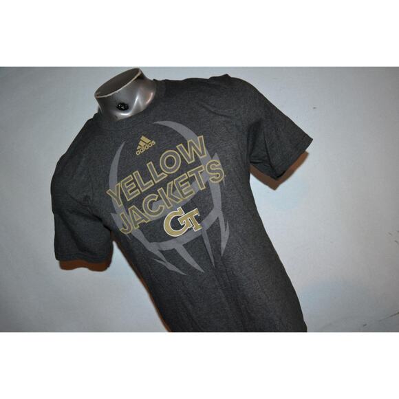 24135 Adidas Gym Shirt Georgia Tech Yellow Jackets Football Gray Size Large Mens - Picture 3 of 7